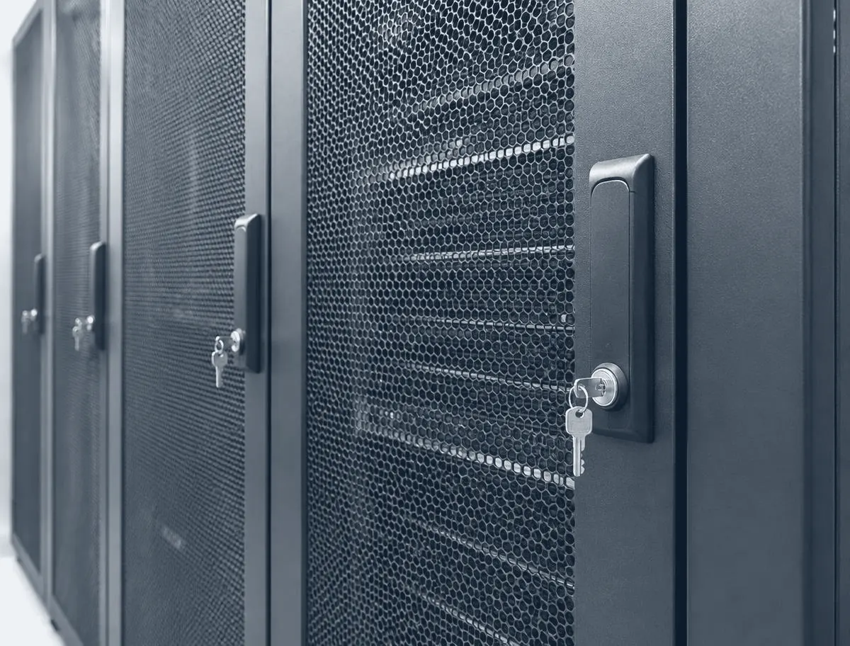 Locked server cabinets